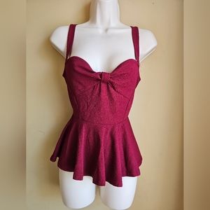 Top peplum burgundy